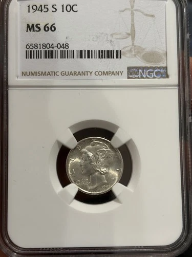 1945 s mercury dime MS66 NGC