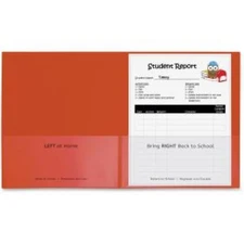 C-line School-to-home Folder - 2 Front & Back Pocket[s] - Polypropylene - Red,