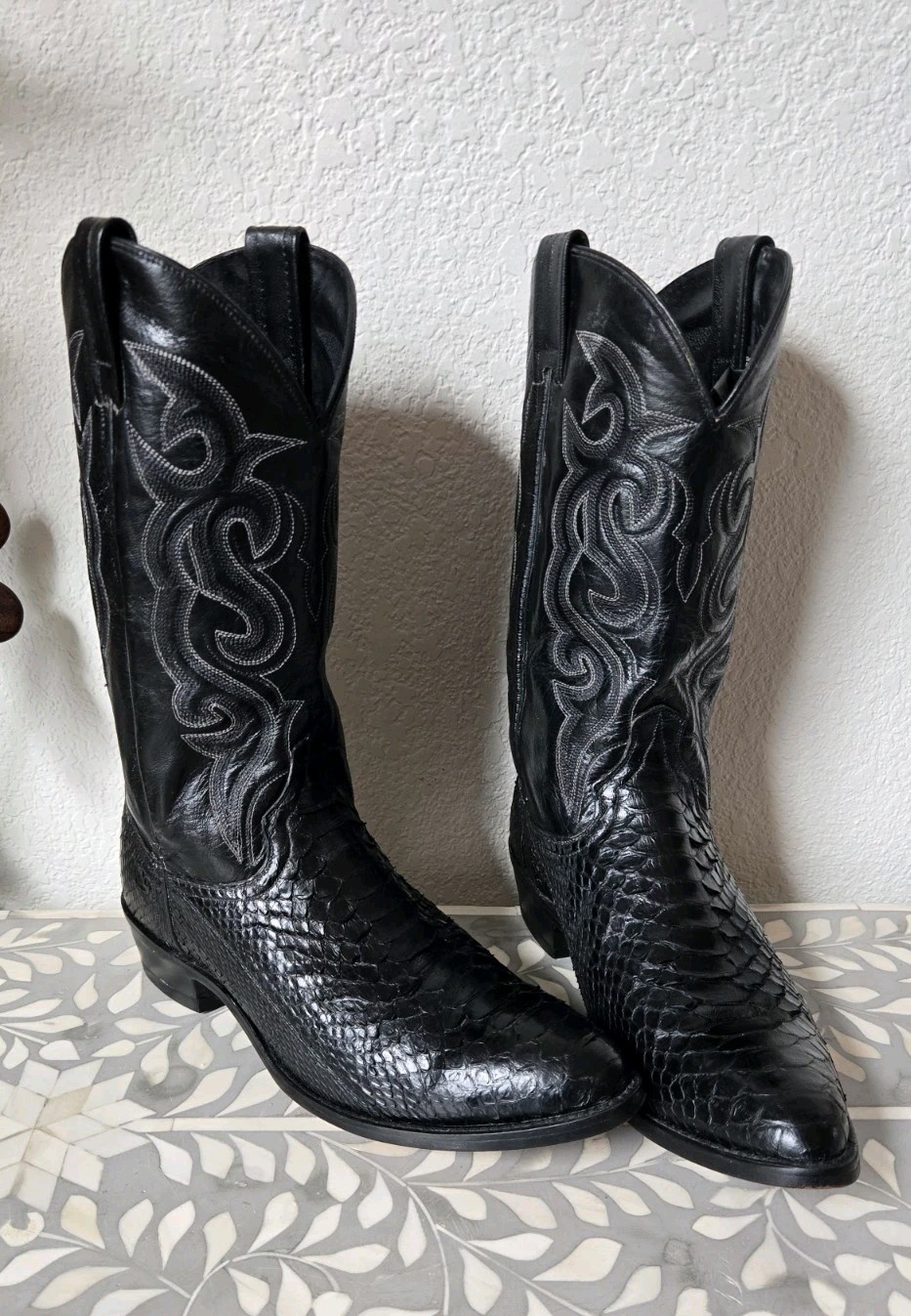 Rare Dan Post Python Snake Skin Boots Cowboy West… - image 19