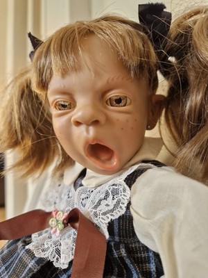 Vintage Expression Yawning Doll  15.5'' Unique & Cute