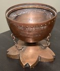 1928-1935 Okinawa Maritime Copper Vessel Chained Lotus Base Japanese Ceremonial — photo 2