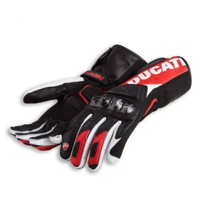Ducati Corse Motorbike Racing Leather Gloves Motorcycle Leather Riding Gloves