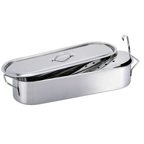 Poissonnière Beka 50cm inox, l'ustensile idéal pour cuire un saumon entier