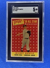 Mickey Mantle 1958 Topps Sport Magazine All-Star #487 SCG 5