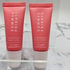 2 Tubes Summer Fridays Lip Butter Balm Pink Sugar 7g  0.25oz  A Full Size