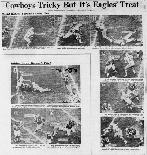 BOB HAYES 64yd TD 1967 COWBOYS EAGLES ticket stub MIKE DITKA BOB LILLY LANDRY - 第 2/5 張圖片