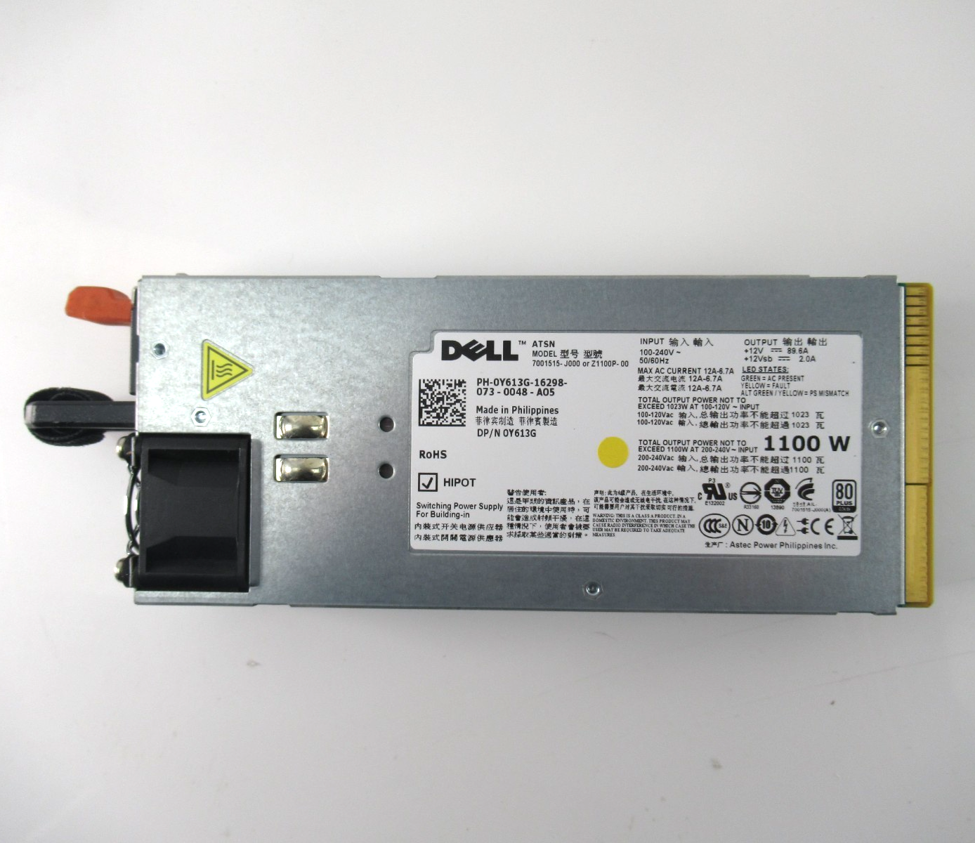 Dell 1100 Watt Power Supply for Dell PowerEdge R510 / R810 / R815 / R910 / T710