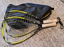 2 Ektelon Powerring Freak Racquetball Rackets w/Xtra Large Carry Bag NICE