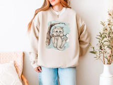 Cute Kitten In Tree Sweatshirt Playful Cat Lover Animal Gift