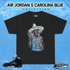 Camiseta a juego Jordan 5 Negro Carolina Zapatos - EL TORO BRAVO Zapatilla Camiseta