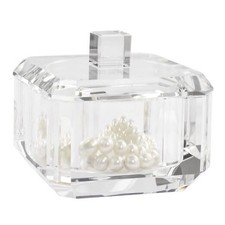 Crystal Jewelry Box with Lid, Clear Storage Container for Rings and Earrings,