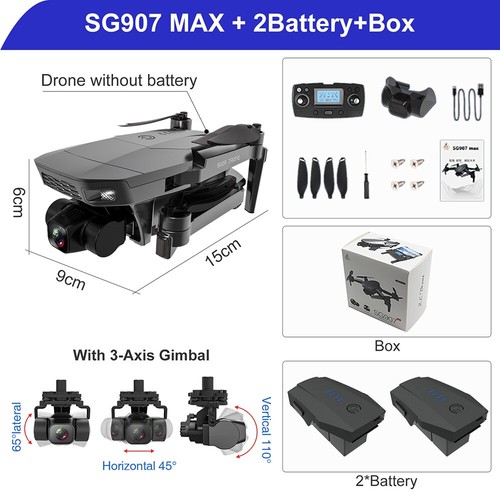 ZLL SG907 MAX 5G WIFI FPV GPS 4K HD Camera 3-axis Gimbal Foldable RC Drone - Picture 3 of 15
