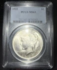 1922 Peace Silver Dollar PCGS MS63 Blast White
