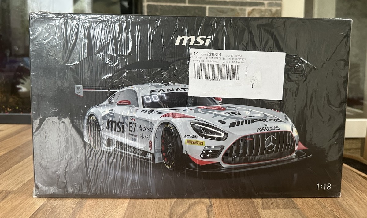 ミニカー Mercedes-AMG GT3 MSI LIMITED EDITION Open Box: MSI Gaming Laptop Gift - 1:18 Mercedes AMG GT3