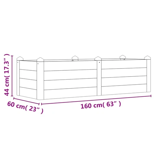 vidaXL Garden Raised Bed 160x60x44 cm Solid Wood Acacia - Picture 7 of 7