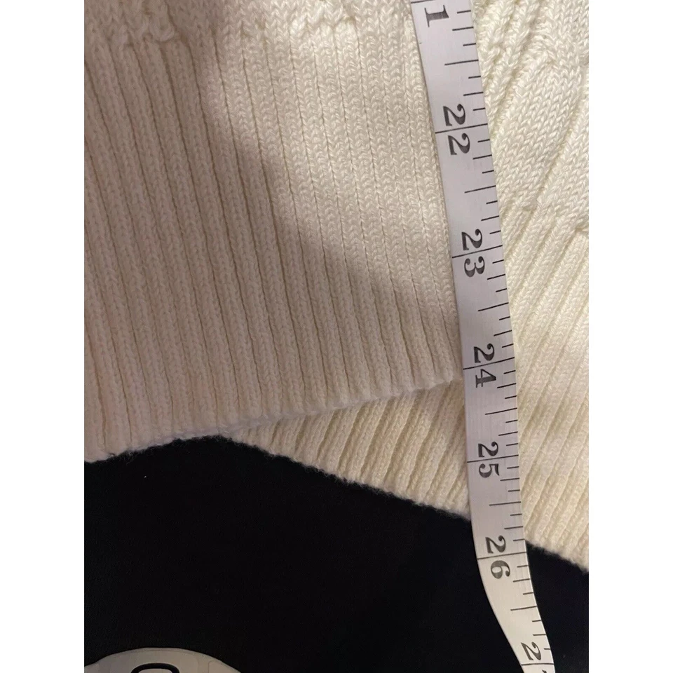  Suéter tejido con cable St JOHN'S BAY para mujer talla XL crema manga larga cuello en V Foto 4 de 4