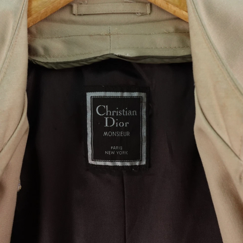 Christian Dior Monsieur мужской классический бежевый двубортный плащ 38R - Изображение 4 из 4