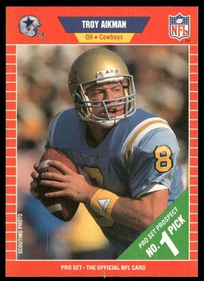 1989 Pro Set #490 Troy Aikman Rookie Dallas Cowboys NM 56205 | eBay