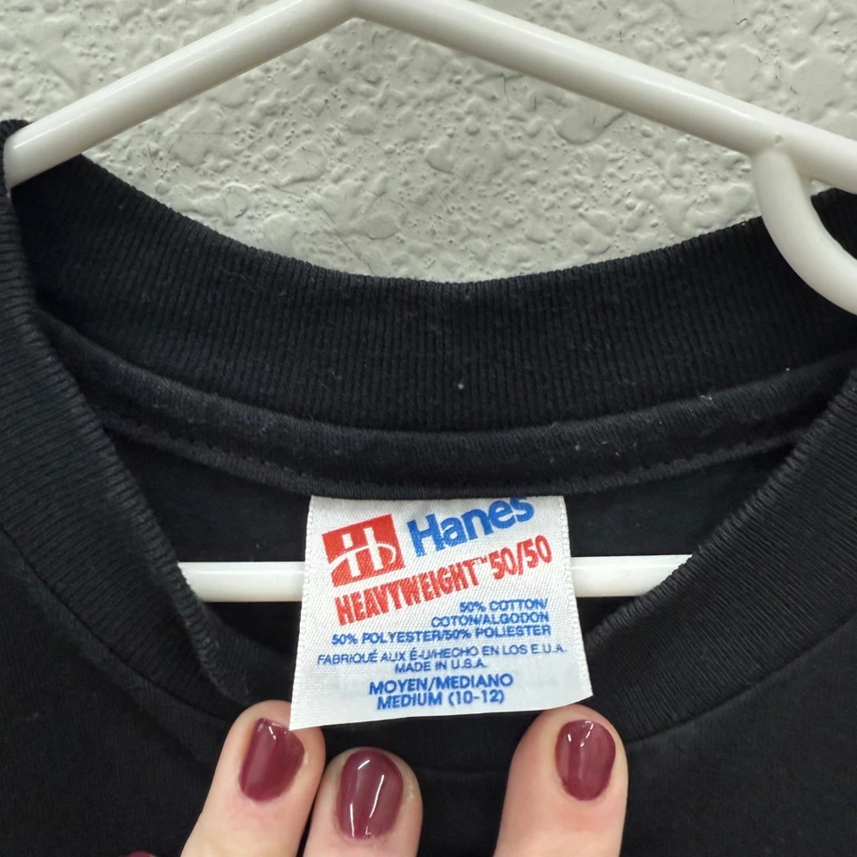 VTG Jurassic Park 1993 Black Graphic Dinosaur USA Made T Shirt Kids Medium 10-12 - Image 2 of 4