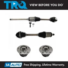 TRQ Front CV Axle Shaft Set with Hubs & Bearings for BMW 5 6 Series X-Drive AWD