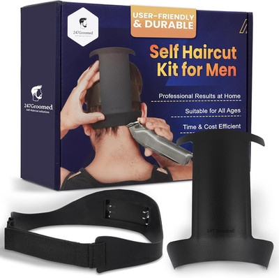 Self Haircut Kit - 2 Piece Guide for Neckline Shaving & Fade Cutting Tool