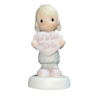 Vintage 1981 Enesco Precious Moments ''God is Love Dear Valentine'' Figurine Heart