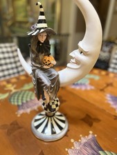 Mackenzie Childs Spellbound Witch on Moon RARE HARD TO FIND