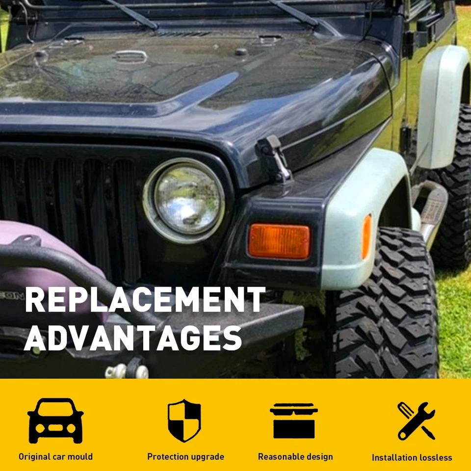 Fit Wrangler Hood Jeep TJ Pins 35582 Hood Lock Latch Catch Hood Set Latches - Image 3 of 4