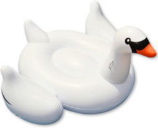 Original 90621 Giant Inflatable Swan Pool Float Floatie Ride-On Lounge W/Stable