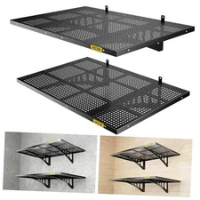 2-Pack 2x3ft Adjustable Garage Wall Shelving 560lbs Load 2pack-2x3ft Black