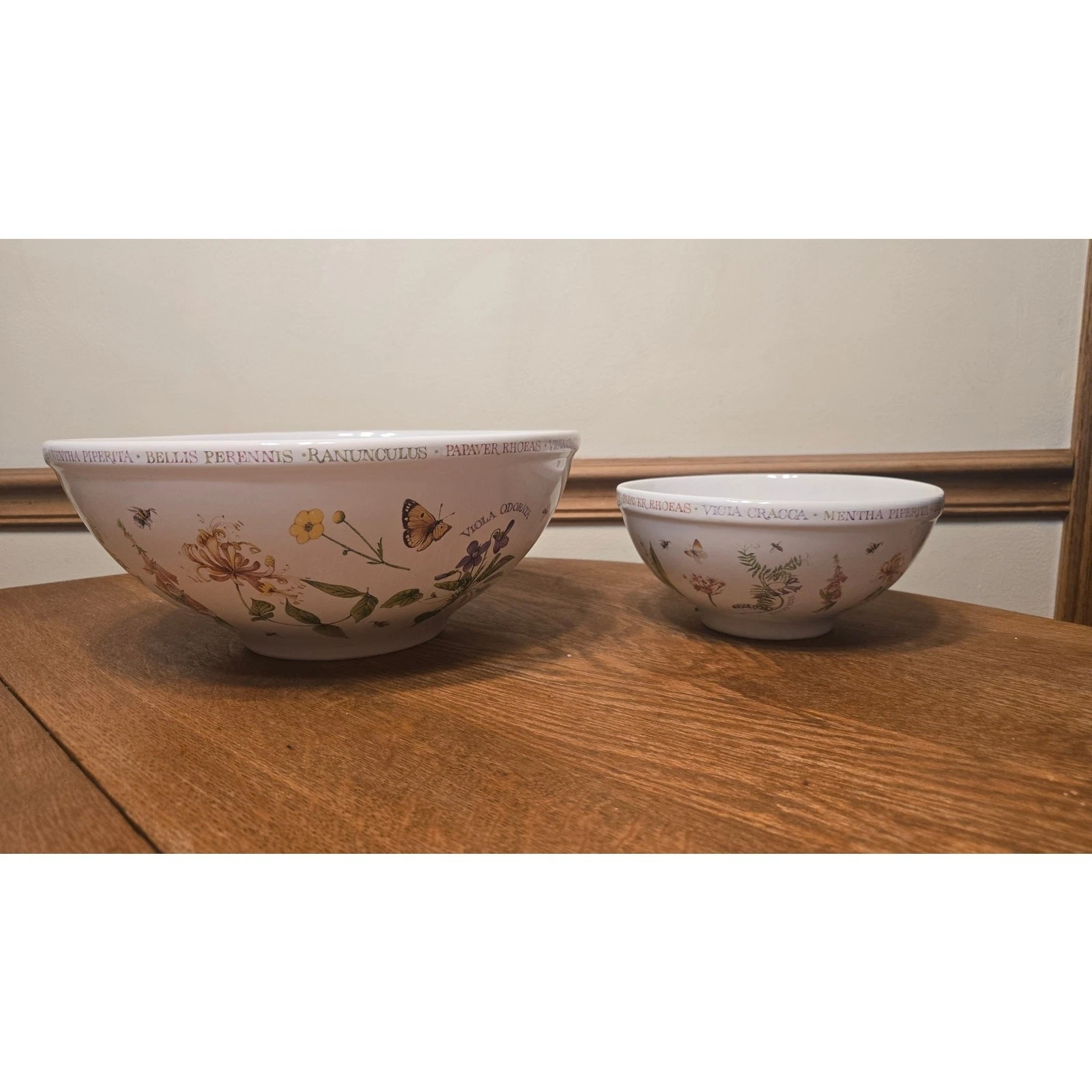 Majolein Bastin Wildflower Meadow Mixing Bowls 12" & 7 3/4"