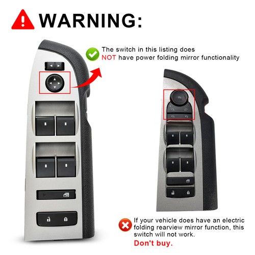 22968506 20945129 Master Power Window Switch & Bezel For 2010-2013 Chevy - Picture 5 of 9