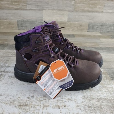 Hoss Boot Company Lacy 6'' Womens Work Boots Sz 11 M Brown Purple Leather Lace Up
