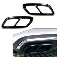 Schwarz ABS Auspuffblende Auspuff Abdeckung für Mercedes Benz C-Klasse W206