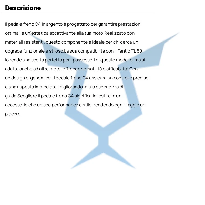 Pedale freno C4 argento FANTIC 50 TX MR SM 2T H2890 2005-2009 - Immagine 4 di 4