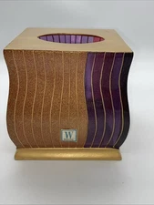 Vtg Wamsutta Serendipity Tissue Box Cover Red Springs Collection New