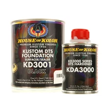 House of Kolor Quart Kit Black Color Kd3000 DTS Surfacer/Sealer W/Hardener