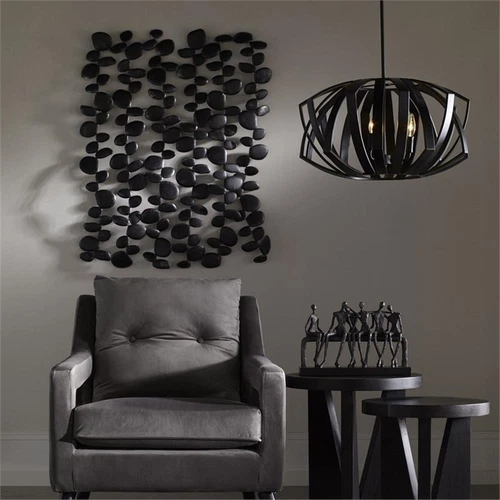Uttermost Skipping Contemporary Iron Wall Art in Charcoal Black and Silver - Picture 4 of 5