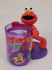 Vtg Sesame Street Elmo Tumbler w/ Holder Rare Figural Character Cup Zak Designs