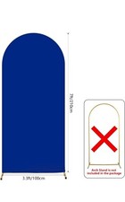 7FT Blue Arch Cover - Spandex Fitted Wedding Arch Stand Covers Round Top Chi...