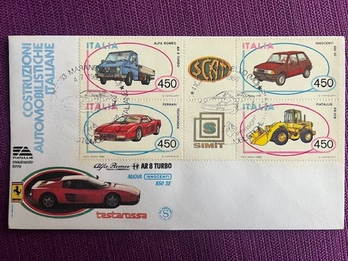 ITALY 1986 ENVELOPE FDC ITALIAN AUTOMOBILE CONSTRUCTION