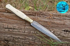 CUSTOM HANDMADE FORGED DAMASCUS STEEL BOOT KNIFE THROWING DAGGER KNIFE  864