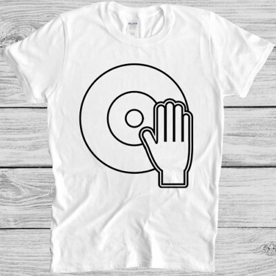 Dj Spinning Vinyl T-Shirt Schallplatte Dope 80er Plattenspieler Retro Vintage Cool Tee M12
