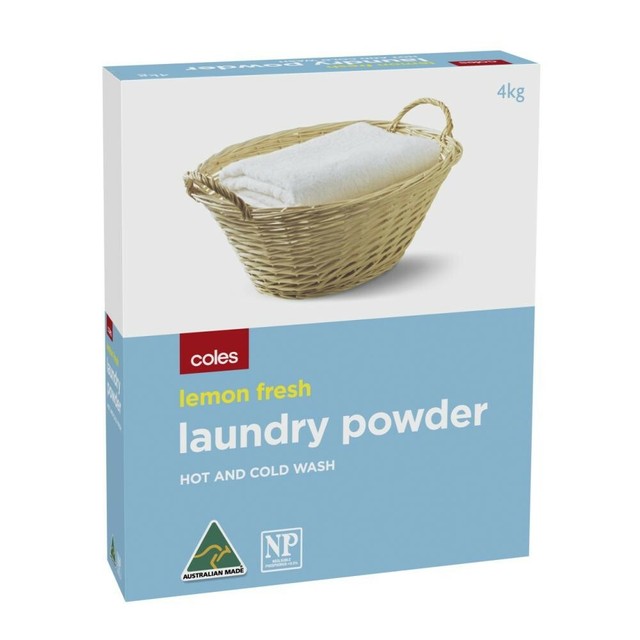 Coles Lemon Fresh Hot And Cold Wash Laundry Powder 4kg for sale online