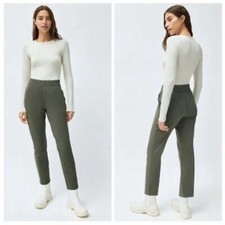 Babaton The Group Weekender High Rise Pull-On Ankle Pants in Olive Green Sz XS