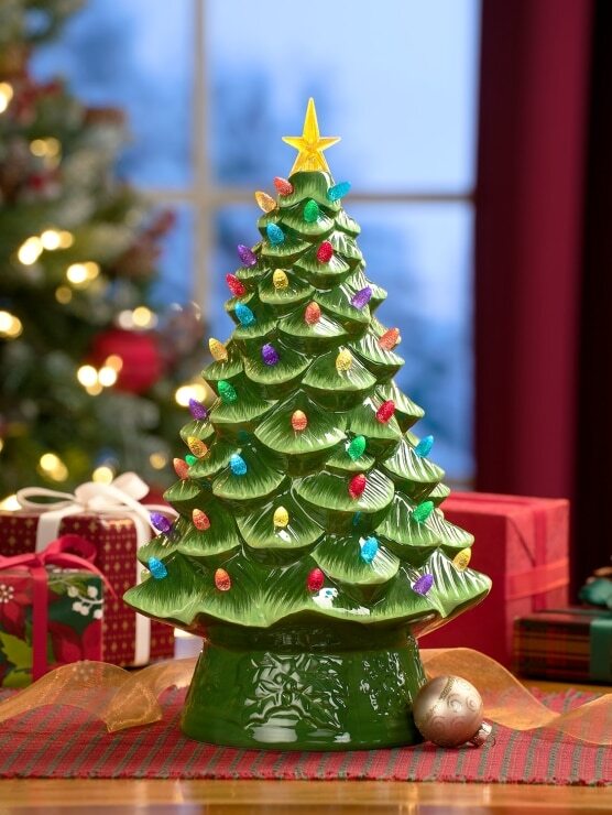 Lighted 16 Inch Ceramic Christmas Tree eBay