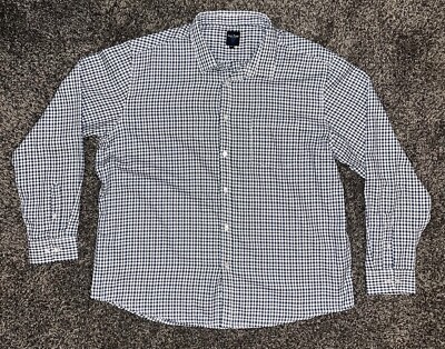 JAMES PRINGLE COLLECTION Checkered Pattern Long Sleeve Dress Shirt Size: XXL