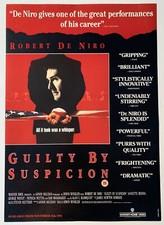ORIGINAL VIDEO STORE POSTER GUILTY BY SUSPICION in VGC  23.5" X 16.5" VG De Niro