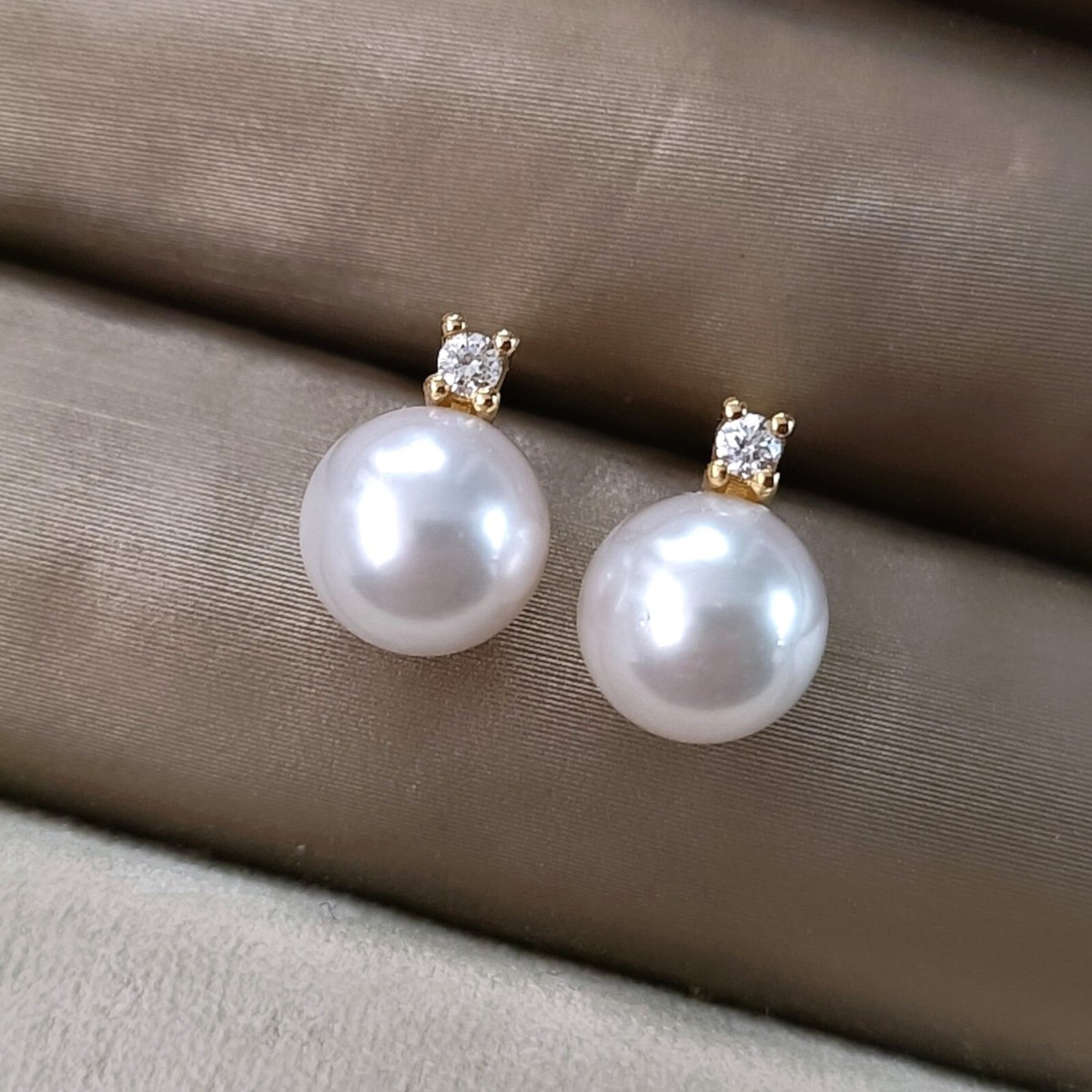 Perle Coltivate 7-8mm AAA Orecchini A Perno In Argento Con Perla Coltivata Akoya - 11 Colori Naturali, Misura 7-8 Mm, Qualità AAA Perla Coltivata 7-8mm - Foto 2