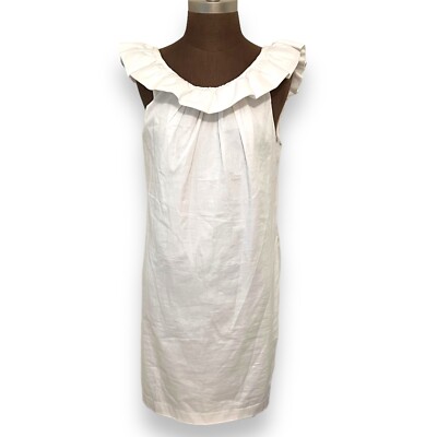 Trina Turk Women's Ruffled Shift Dress White Size XL Extra Large